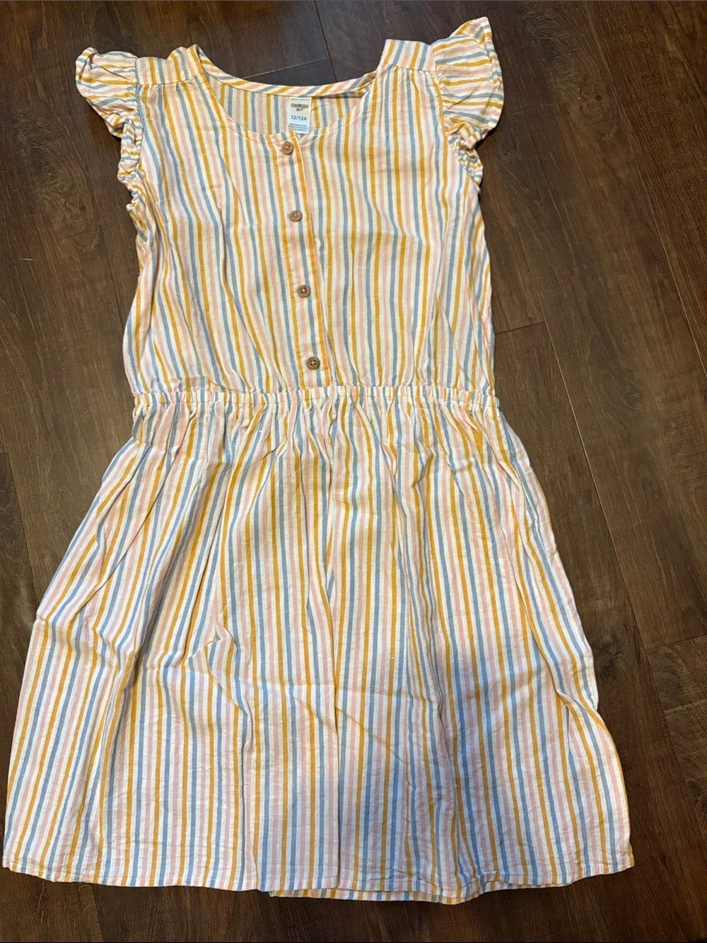Carter's Yellow Striped Button-Front Girls Dress